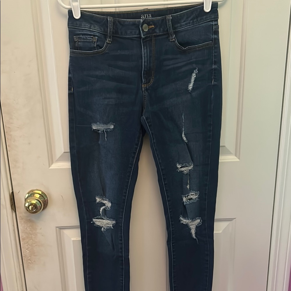 Dark Wash Ripped Jeans